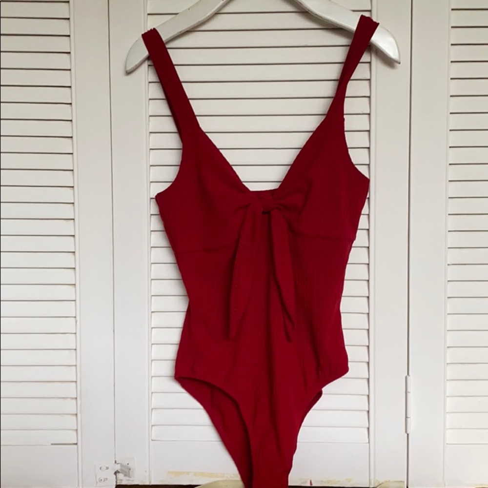 MinkPink tie front bodysuit